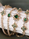 Gilded Green Zircon Adjustable Bracelet