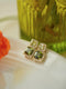 Double Olivine CZ Diamond Earrings