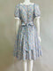 Vintage Floral Frint Puffy Dress