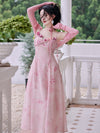 Fairycore Pink Floral Dress 2pc Set