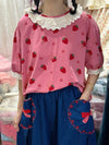 Lace Collar Strawberry T Shirt