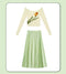 Retro Romance Knit Top + Fresh Green Skirt 2pcs Set