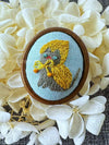 Handmade Wood Frame Cat Brooch
