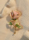 Vintage Enamel Rose Brooch