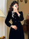 Hepburn Style Velvet Dress