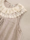Lace Collar Striped Top