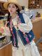 Cute Ethnic Style Denim Vest