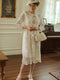 Lace Embroidered Vintage Dress (Bottom Slip Dress Included)