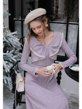 Romantic Lavender Knit Dress