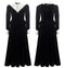 Vintage Elegant Lace Velvet Fake 2pcs Dress