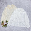 Lace Collar Embroidered Shirt