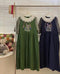 Lace Collar Delicate Embroidery Linen Dress