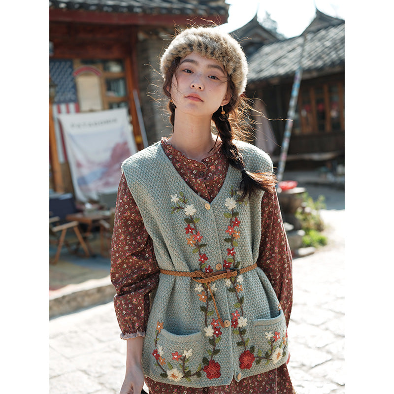 Farmcore Floral Dress + Embroidered Vest– The Cottagecore