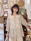 Lace Collar Floral Shirt