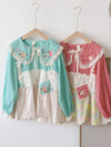 Cutecore Embroidered Patchwork Shirt