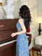 Floral Embroidered V Neck Vintage Dress