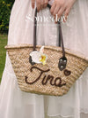 Holiday Straw Bag With Customized Name