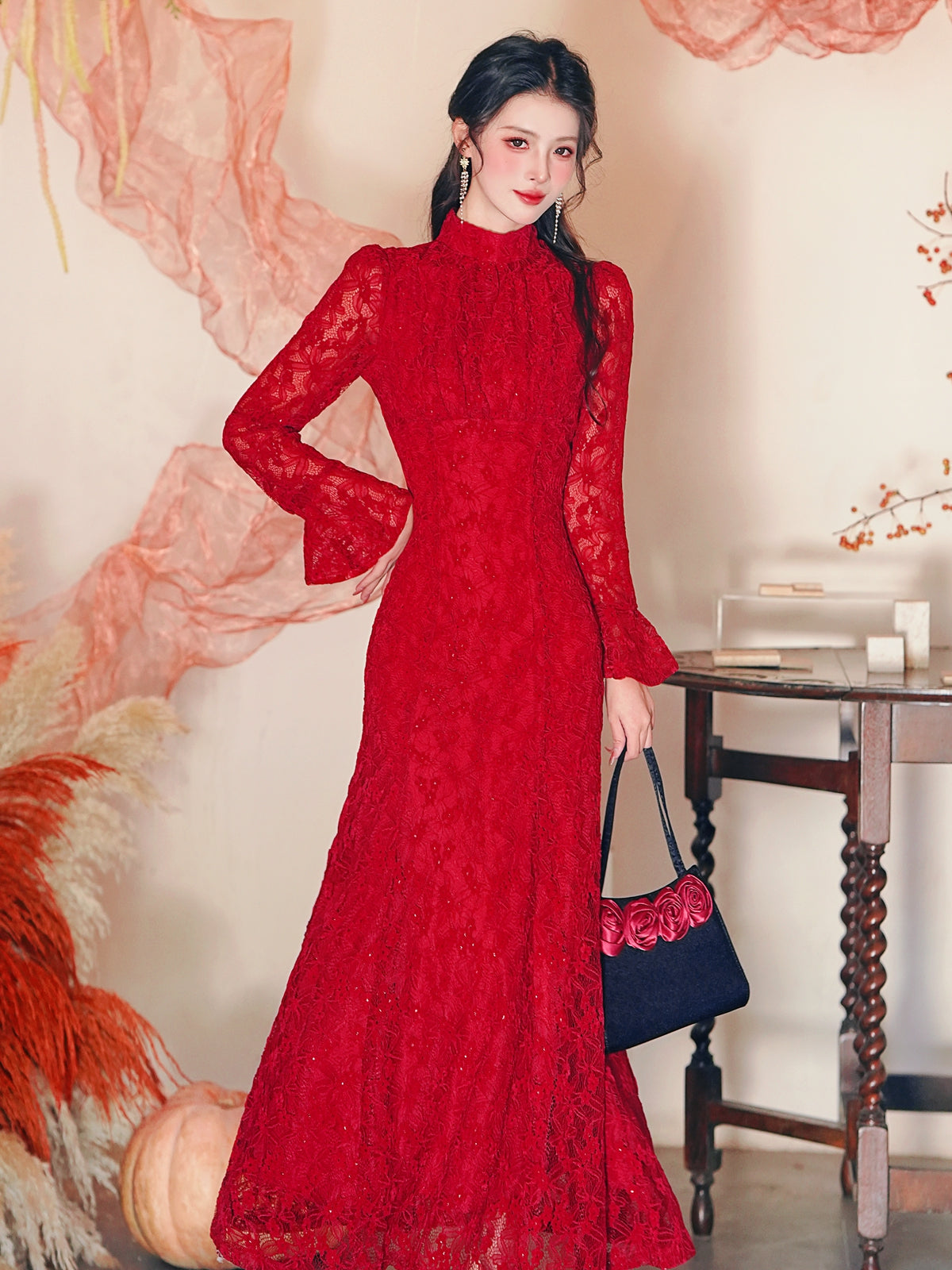 Red Lace Dress– The Cottagecore