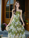 Spring Vibe Crocheted Flower Slip Dress + Green Cardigan