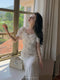 White 3D Roses Fairy Dress