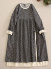 Farmcore Floral Print Fake 2pcs Dress