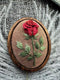 Handmade Wood Frame Rose Brooch