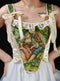 Lace Trim Lace Up Old Painting Corset