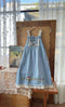 Super Cute Girly Embroidered Pinafore Dress