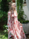 Fairy Aesthetic Rose Tulle Dress