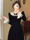 Vintage Lace Flared Sleeve Dress