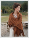 Faux Suede Leather Tassel Shawl