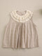 Lace Collar Striped Top