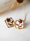 Vintage Square Rose Earrings