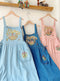 Super Cute Embroidered Pinafore Dress
