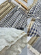 Lace Hem Checkered Crop Pants