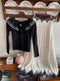 Romantic Lace Frilled Knit Top