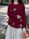 Woolen Hand Embroidered Cute Sweater