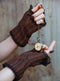 Fingerless Lace Trim Gloves