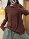 Hooded Solid Color Front Pocket Top