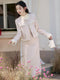 Elegant Fuzzy Quilted Top + Long Skirt 2pcs Set