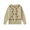 Floral Embroidered Woolen Cardigan