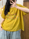 Floral Embroidery T Shirt