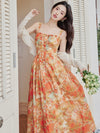 Romantic Floral Painting Dress + Cardigan