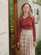 Romantic Bow Knitted Top + Vintage Skirt