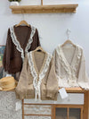 Lace Trim Knit Cardigan