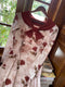 French Art Print Floral Velvet Dress