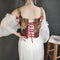 Vintage Jacquard Painting Lace Up Vest