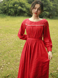 Vintage Red Slim Waist Dress