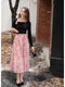 Romantic Homemade 3D Flower Top + Floral Skirt 2pcs Set