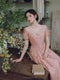 Lace Collar Pink Vintage Dress